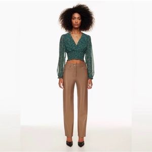 Wilfred Aritzia MELINA PANTS Constant Camel Vegan Leather